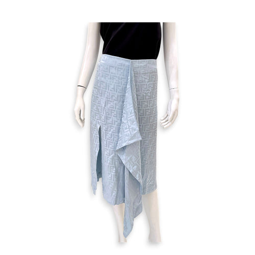Gonna FF Crepe Satin Skirt  38 Blue Ready-To-Wear CL2607-22374 1
