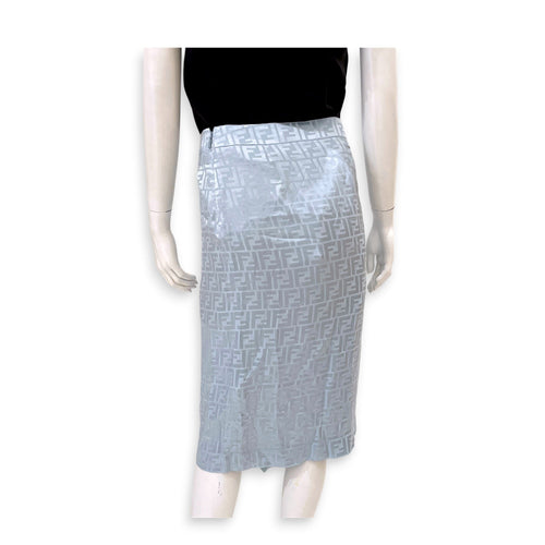 Gonna FF Crepe Satin Skirt  38 Blue Ready-To-Wear CL2607-22374 2