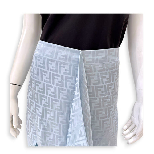 Gonna FF Crepe Satin Skirt  38 Blue Ready-To-Wear CL2607-22374 3