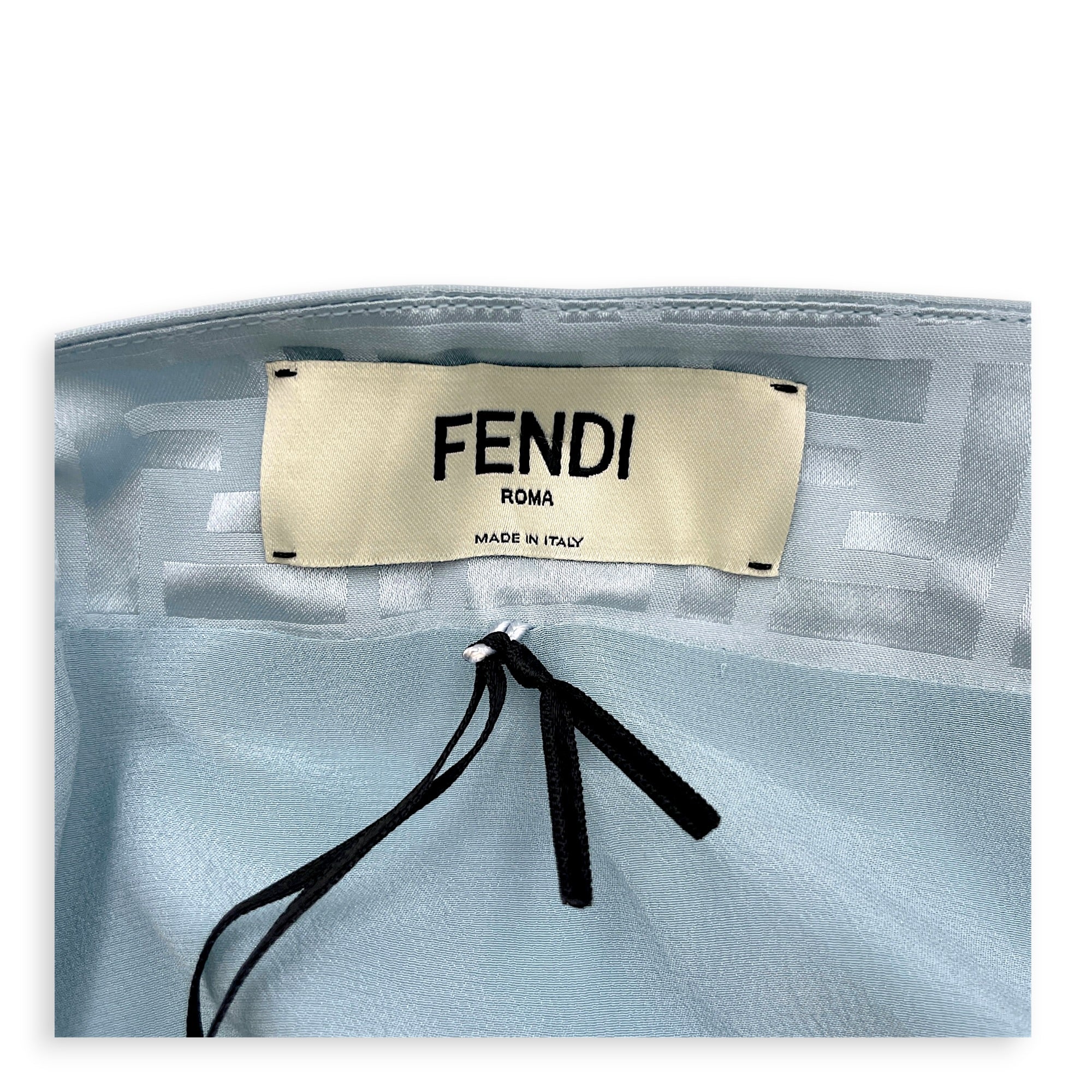 Gonna FF Crepe Satin Skirt  38 Blue Ready-To-Wear CL2607-22374 4