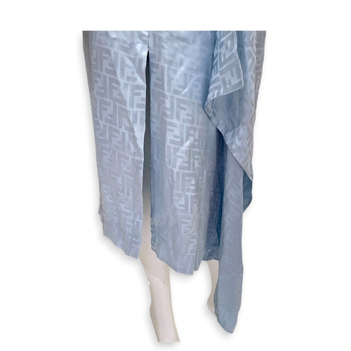 Gonna FF Crepe Satin Skirt  38 Blue Ready-To-Wear CL2607-22374 6
