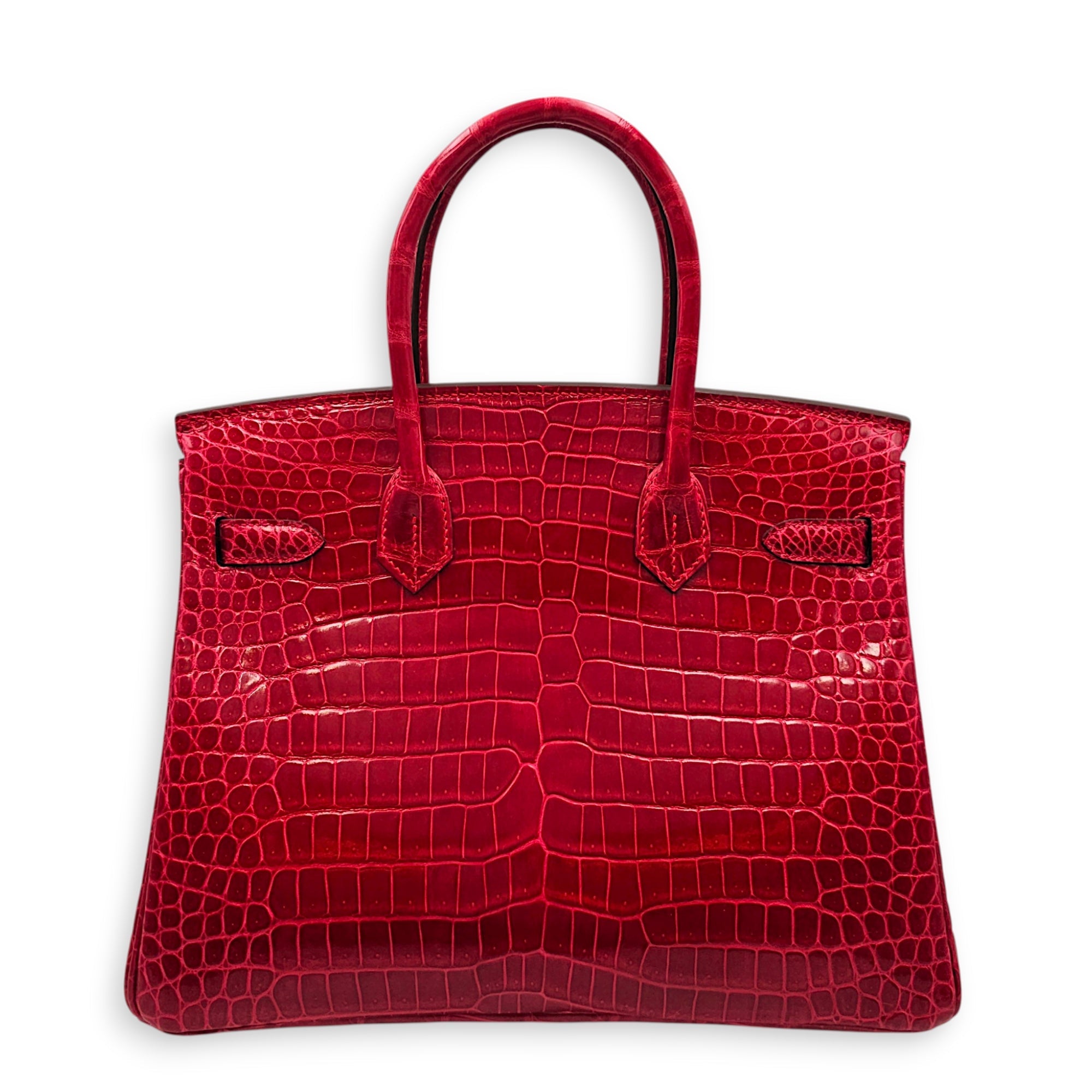 Birkin 30 Braise Top Handle Bag in Shiny Porosus Palladium hardware CL2607-22375 2