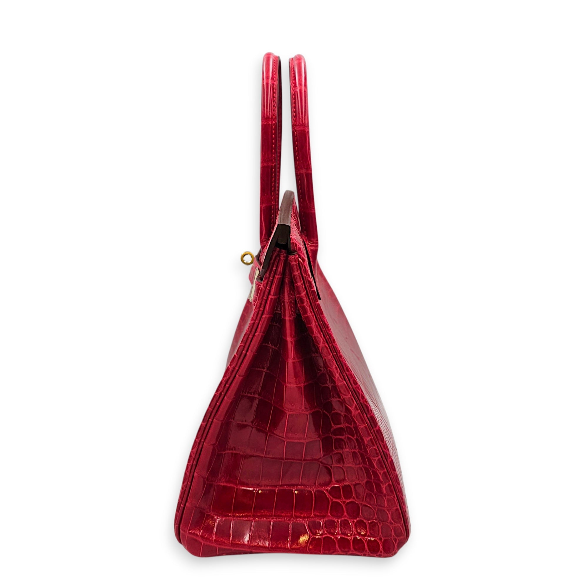 Birkin 30 Braise Top Handle Bag in Shiny Porosus Palladium hardware CL2607-22375 4