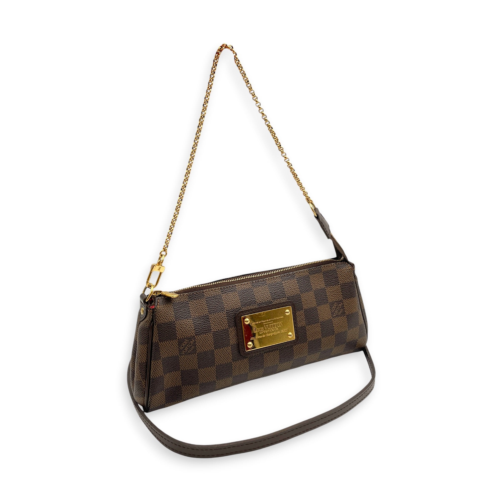 Damier Eva Brown Crossbody Bag in Coated Canvas Gold hardware CL2607-22377 3