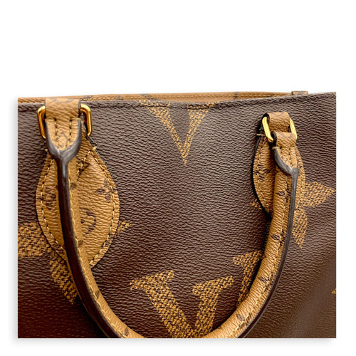 Big Monogram OnTheGo MM Brown Tote Bag in Coated Canvas Gold hardware CL2607-22378 11
