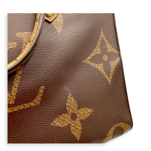 Big Monogram OnTheGo MM Brown Tote Bag in Coated Canvas Gold hardware CL2607-22378 12