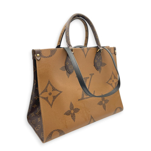 Big Monogram OnTheGo MM Brown Tote Bag in Coated Canvas Gold hardware CL2607-22378 14