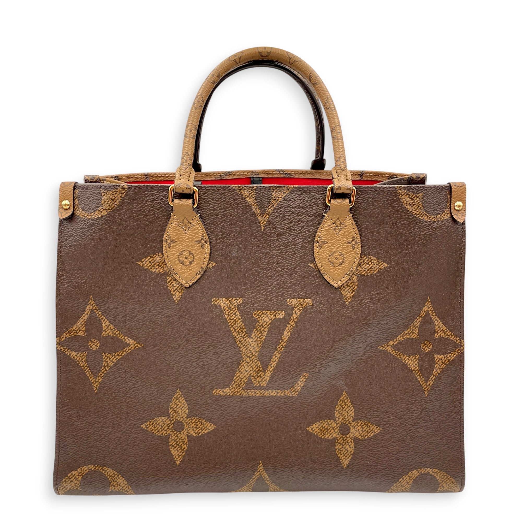 Big Monogram OnTheGo MM Brown Tote Bag in Coated Canvas Gold hardware CL2607-22378 2