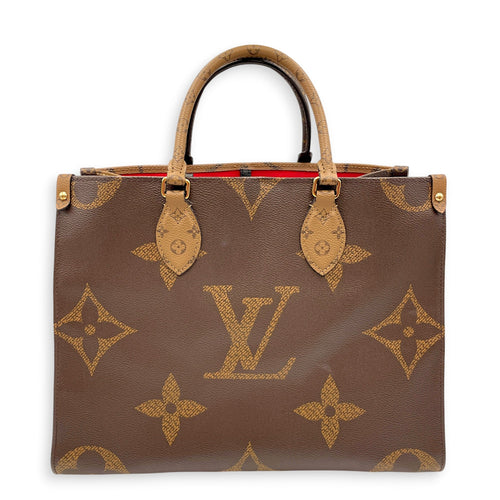 Big Monogram OnTheGo MM Brown Tote Bag in Coated Canvas Gold hardware CL2607-22378 2