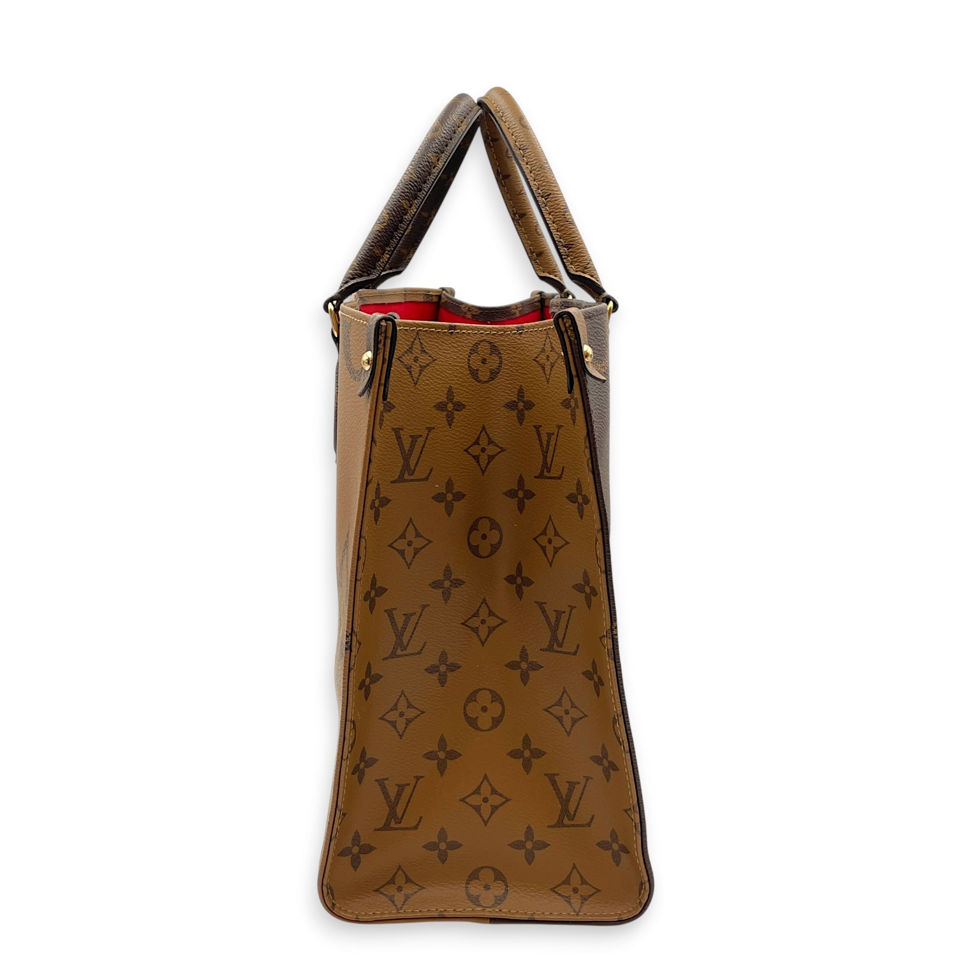 Big Monogram OnTheGo MM Brown Tote Bag in Coated Canvas Gold hardware CL2607-22378 4
