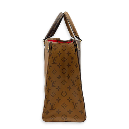 Big Monogram OnTheGo MM Brown Tote Bag in Coated Canvas Gold hardware CL2607-22378 4