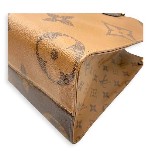 Big Monogram OnTheGo MM Brown Tote Bag in Coated Canvas Gold hardware CL2607-22378 9