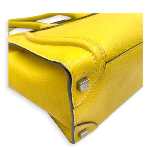Micro Luggage 26cm Yellow Top Handle Bag in Calfskin Silver hardware CL2607-22379 12