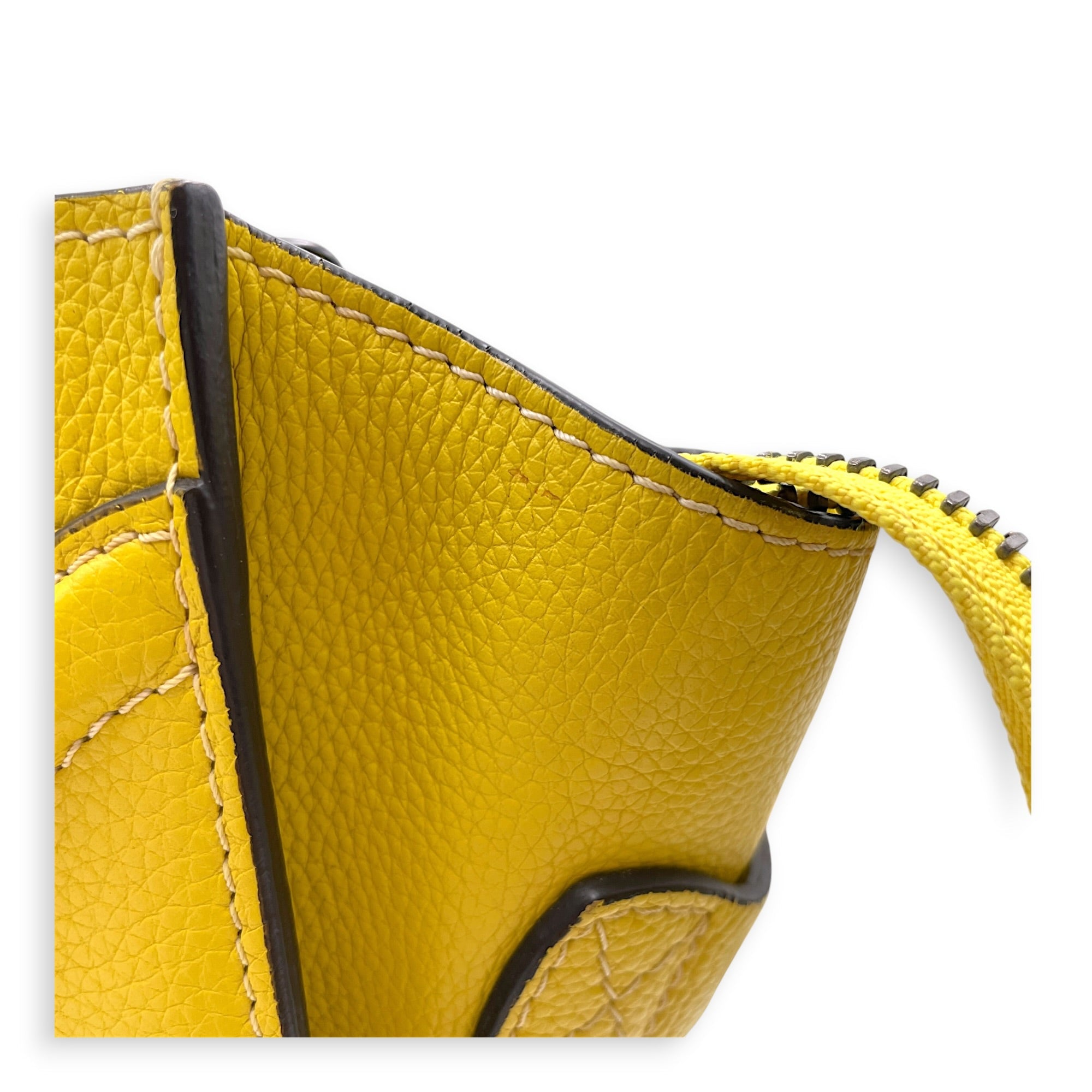 Micro Luggage 26cm Yellow Top Handle Bag in Calfskin Silver hardware CL2607-22379 13