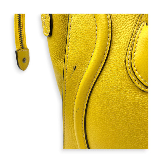 Micro Luggage 26cm Yellow Top Handle Bag in Calfskin Silver hardware CL2607-22379 15