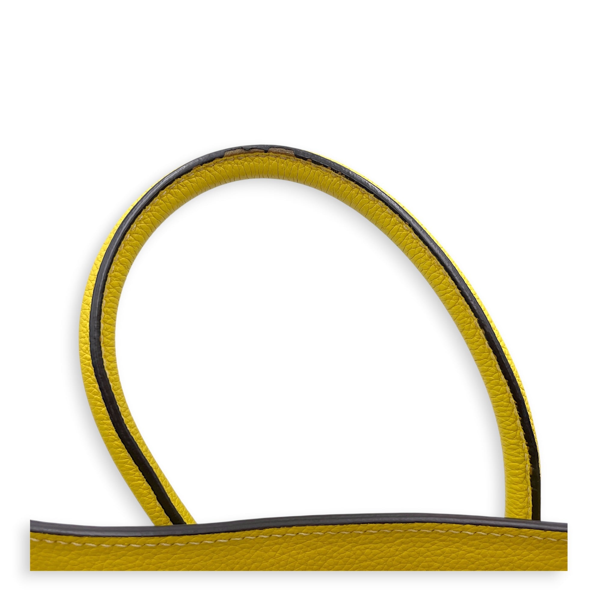 Micro Luggage 26cm Yellow Top Handle Bag in Calfskin Silver hardware CL2607-22379 16