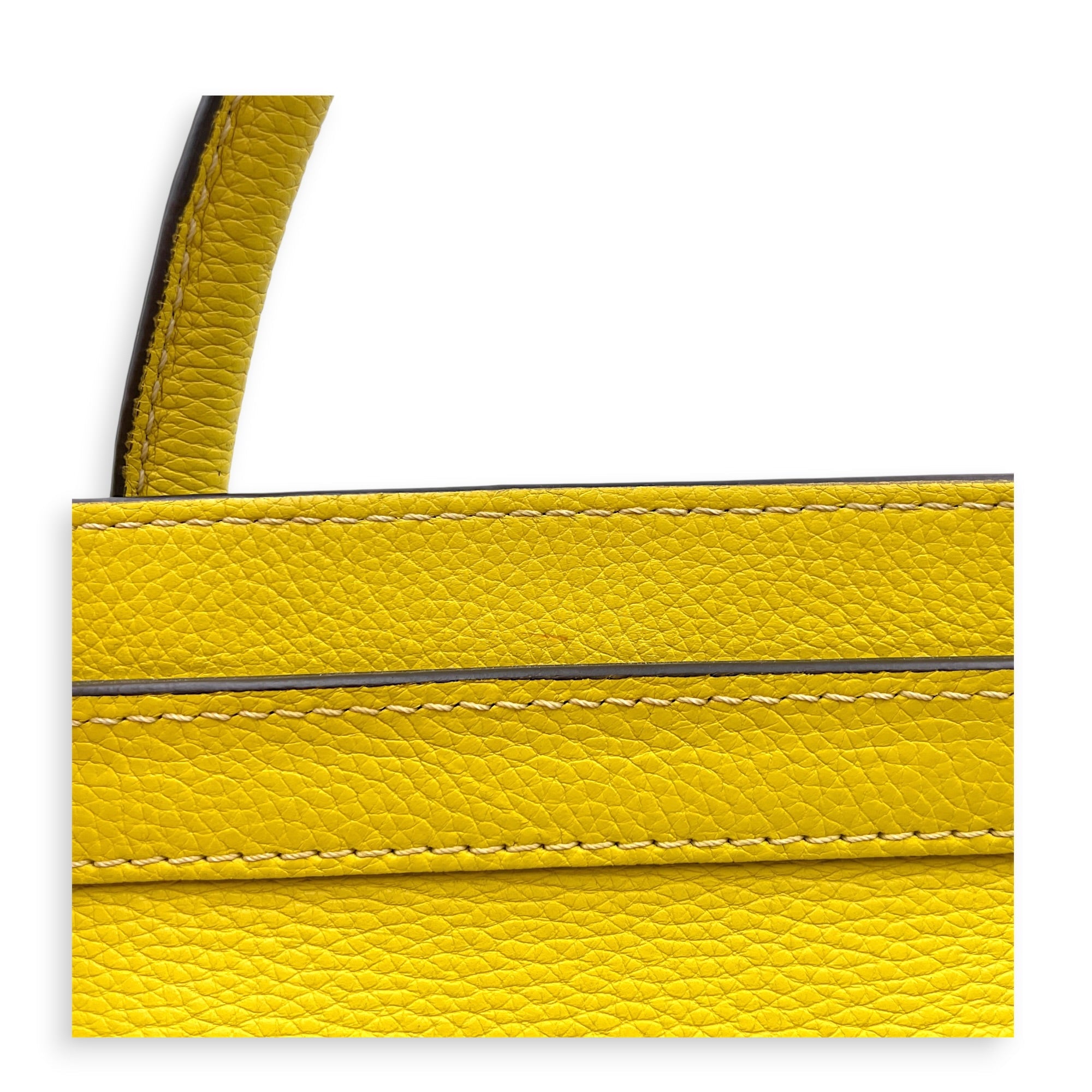 Micro Luggage 26cm Yellow Top Handle Bag in Calfskin Silver hardware CL2607-22379 17