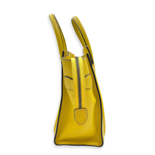 Micro Luggage 26cm Yellow Top Handle Bag in Calfskin Silver hardware CL2607-22379 3