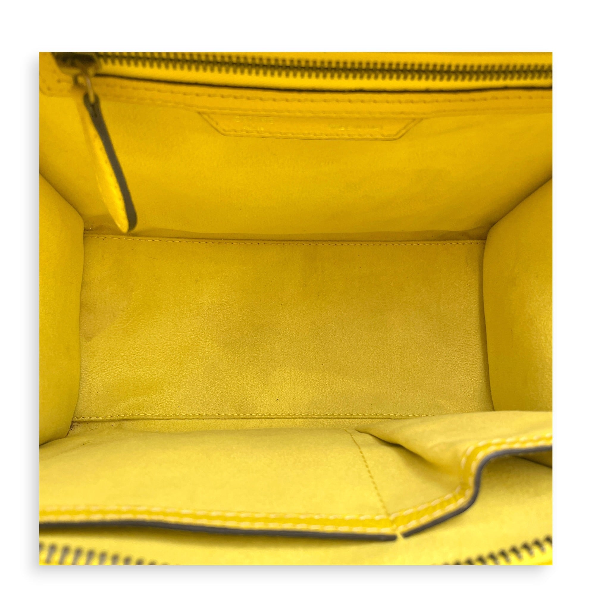 Micro Luggage 26cm Yellow Top Handle Bag in Calfskin Silver hardware CL2607-22379 6
