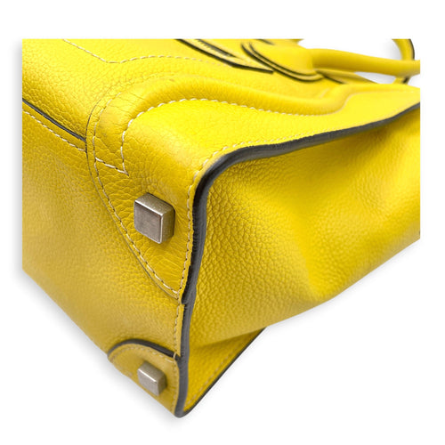 Micro Luggage 26cm Yellow Top Handle Bag in Calfskin Silver hardware CL2607-22379 7