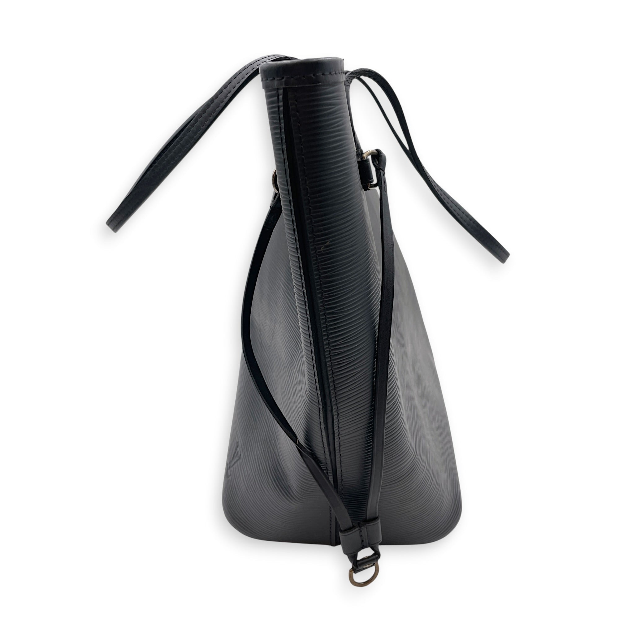 Neverfull MM Black Tote Bag in Epi Leather Silver hardware CL2607-22380 5