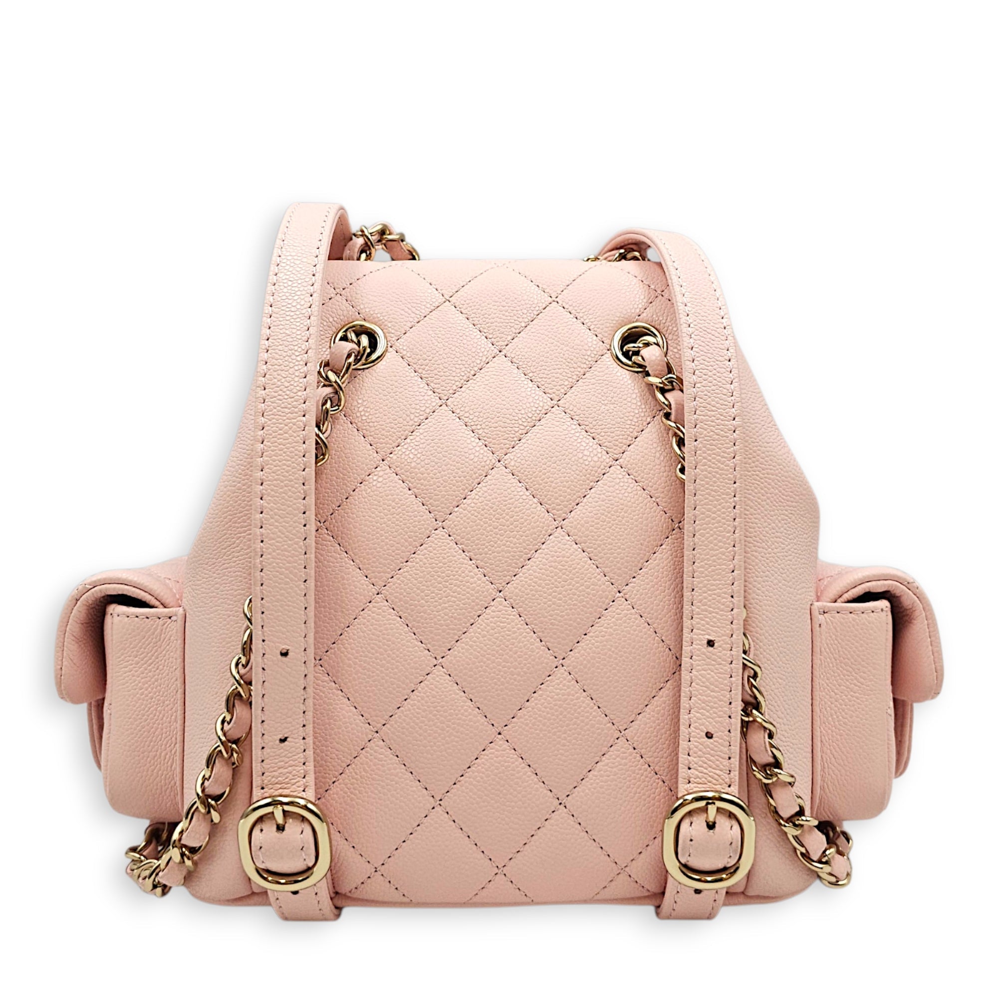 Duma Pink Backpack in Caviar Leather Gold hardware CL2607-22381 2