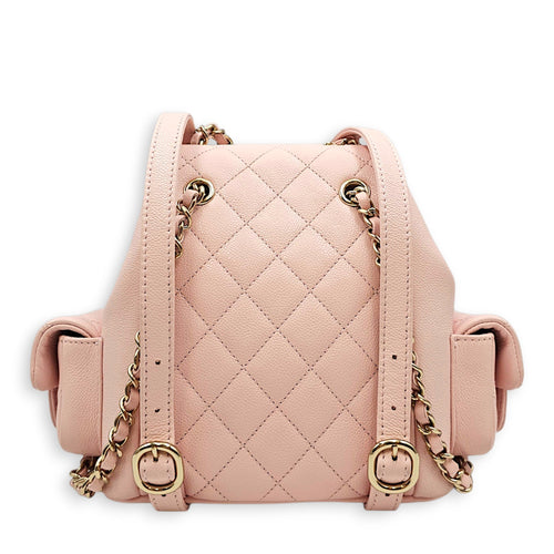Duma Pink Backpack in Caviar Leather Gold hardware CL2607-22381 2