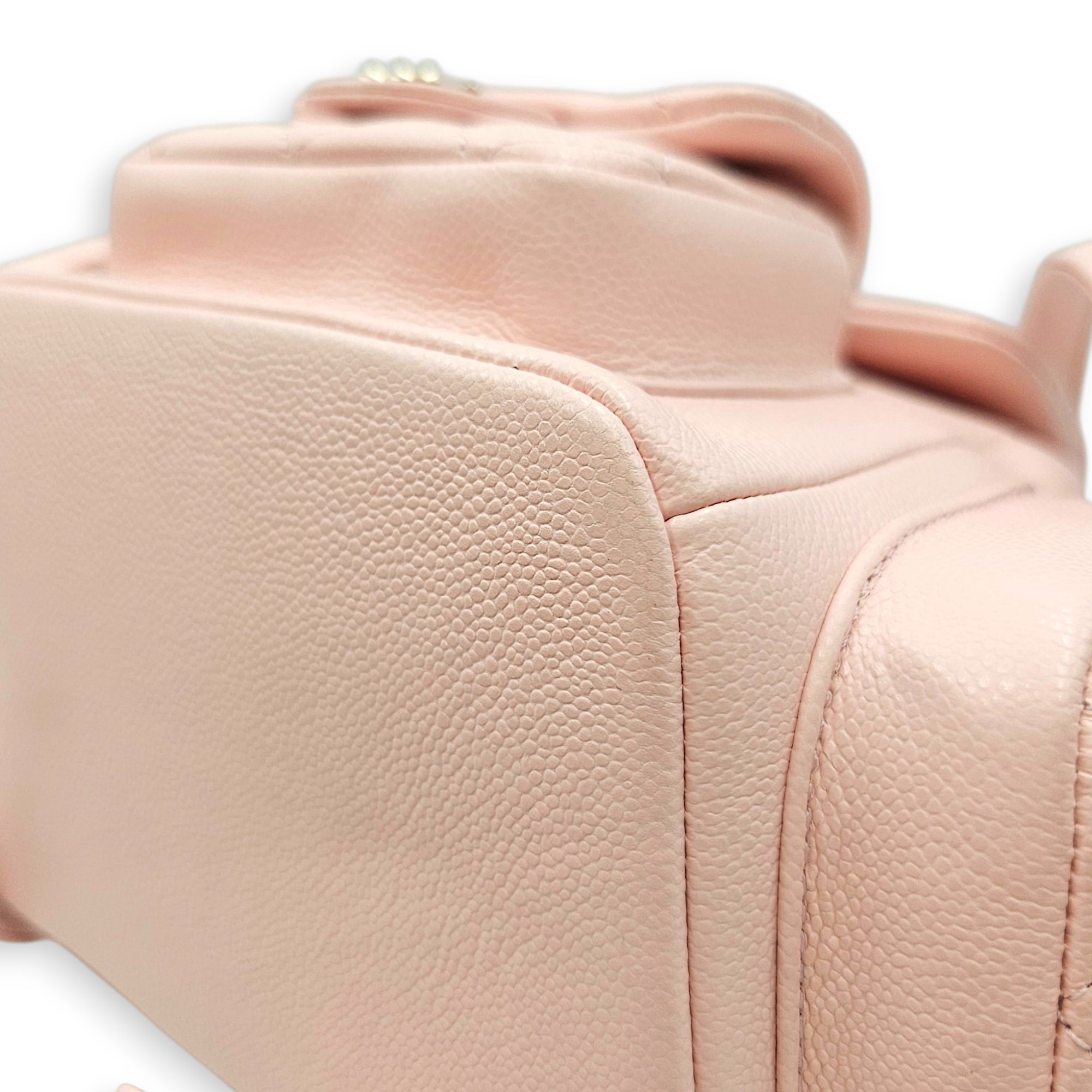 Duma Pink Backpack in Caviar Leather Gold hardware CL2607-22381 7