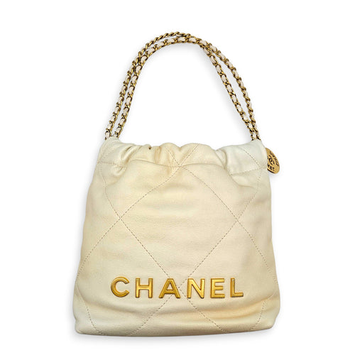 C22 Mini Iridescent ivory   Crossbody Bag in Calfskin Gold hardware CL2607-22382 10