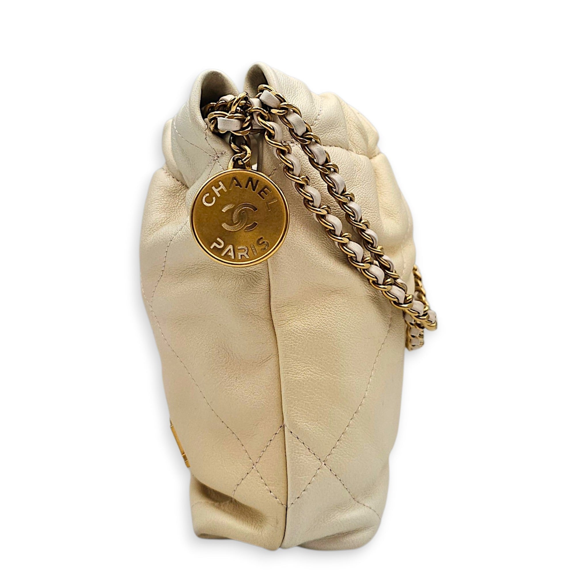 C22 Mini Iridescent ivory   Crossbody Bag in Calfskin Gold hardware CL2607-22382 3