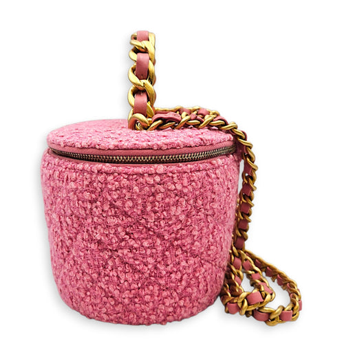 Vanity Case Pink Crossbody Bag in Tweed Gold hardware CL2607-22383 4