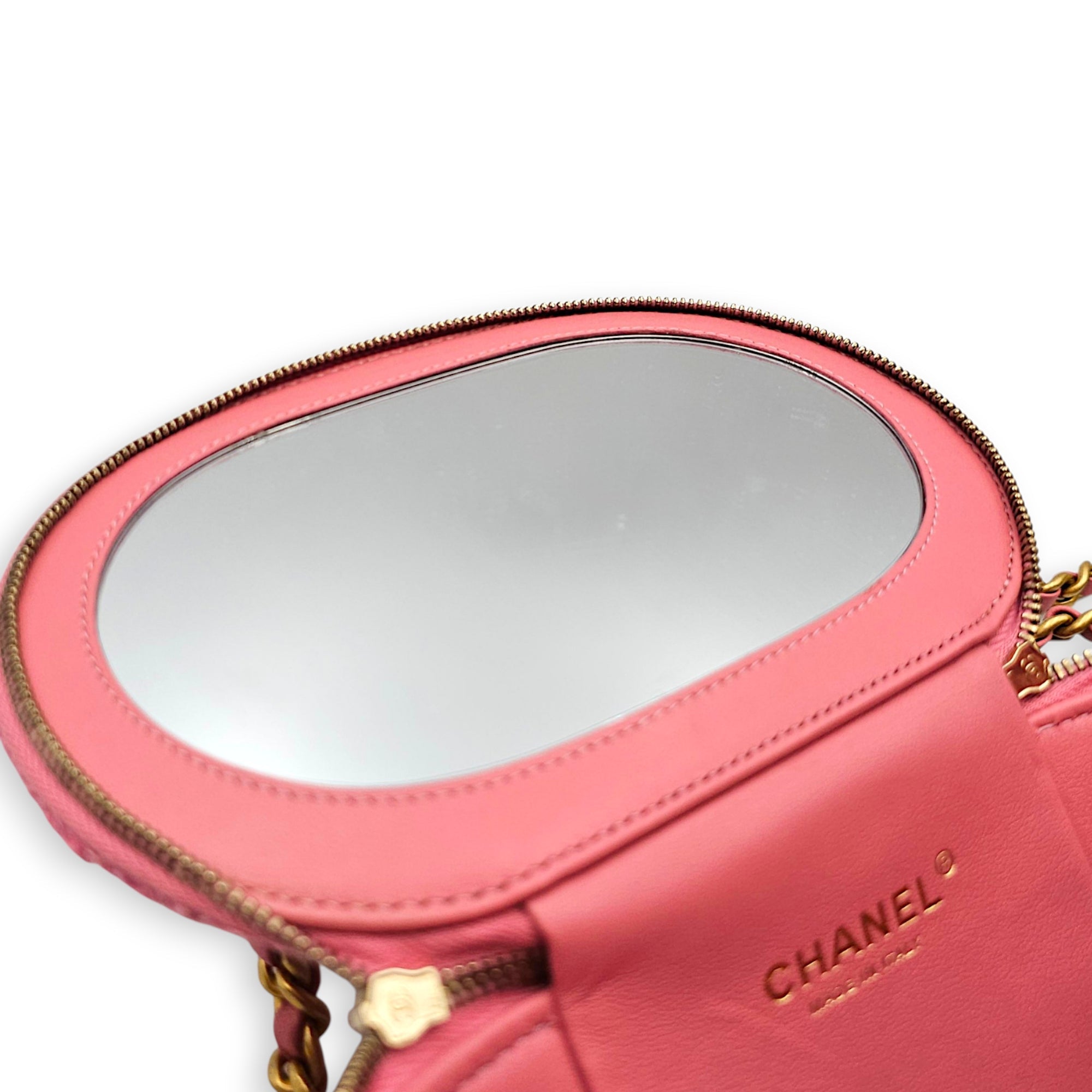 Vanity Case Pink Crossbody Bag in Tweed Gold hardware CL2607-22383 7