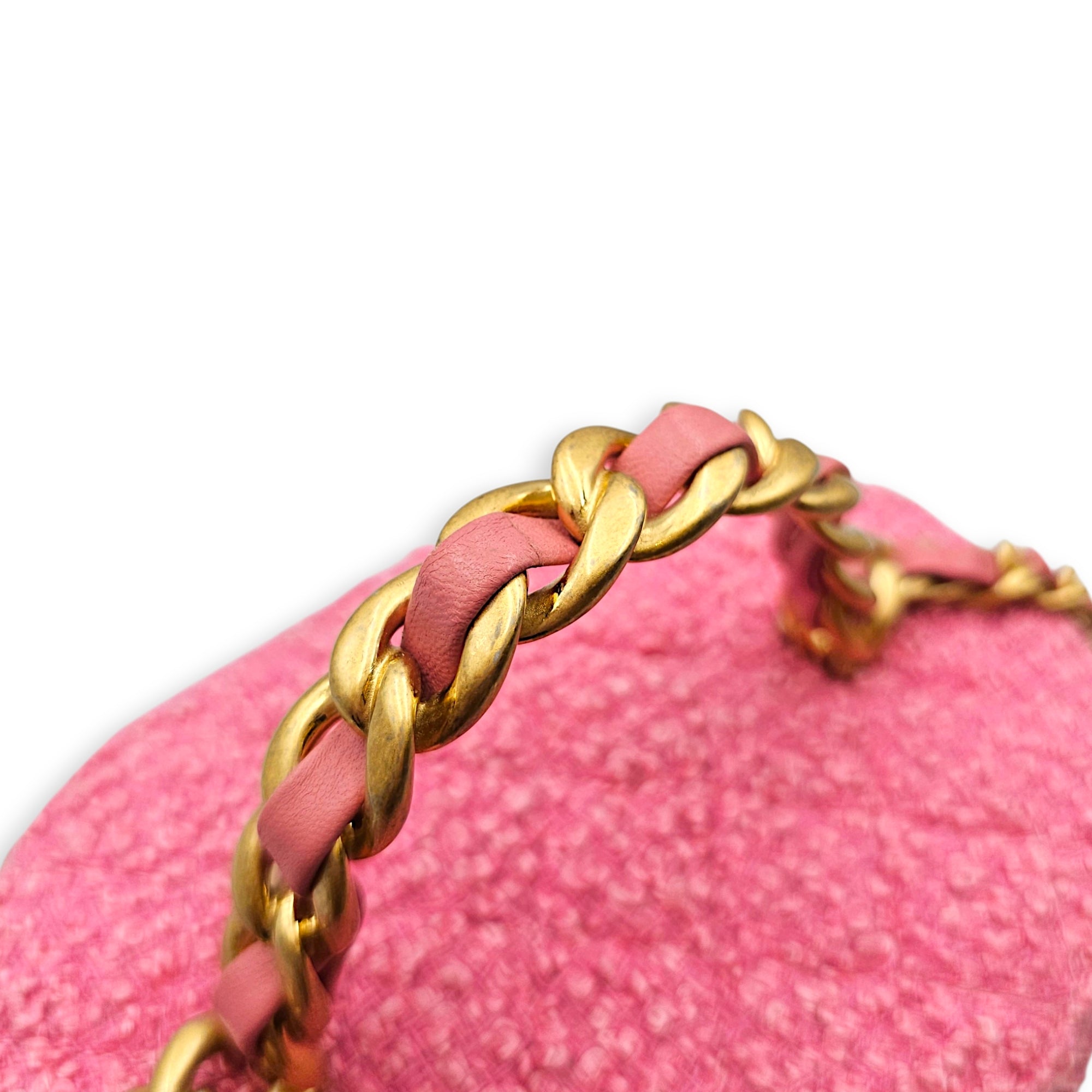 Vanity Case Pink Crossbody Bag in Tweed Gold hardware CL2607-22383 8