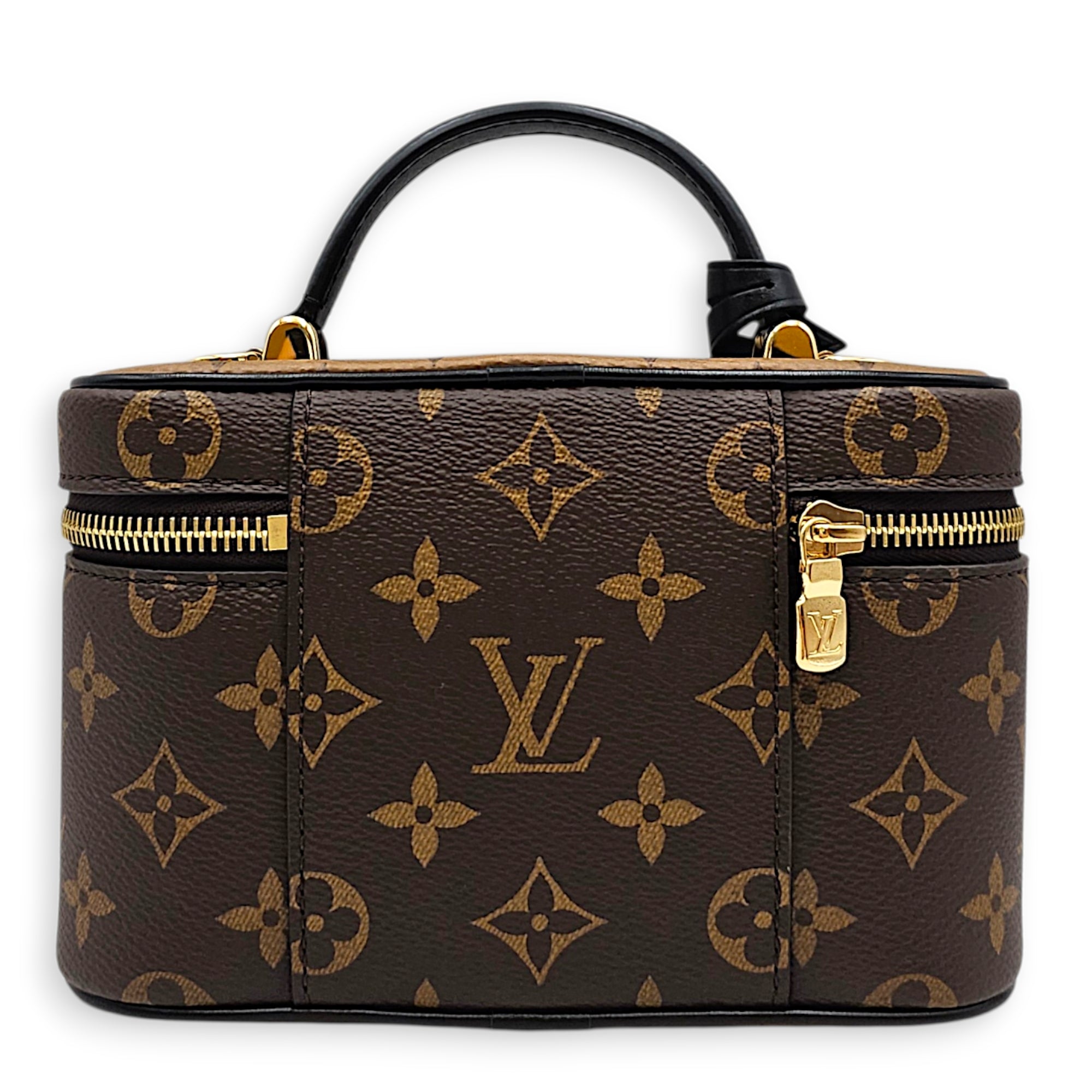 Reverse Monogram Vanity Case PM Brown Crossbody Bag in Coated Canvas Gold hardware CL2607-22386 2