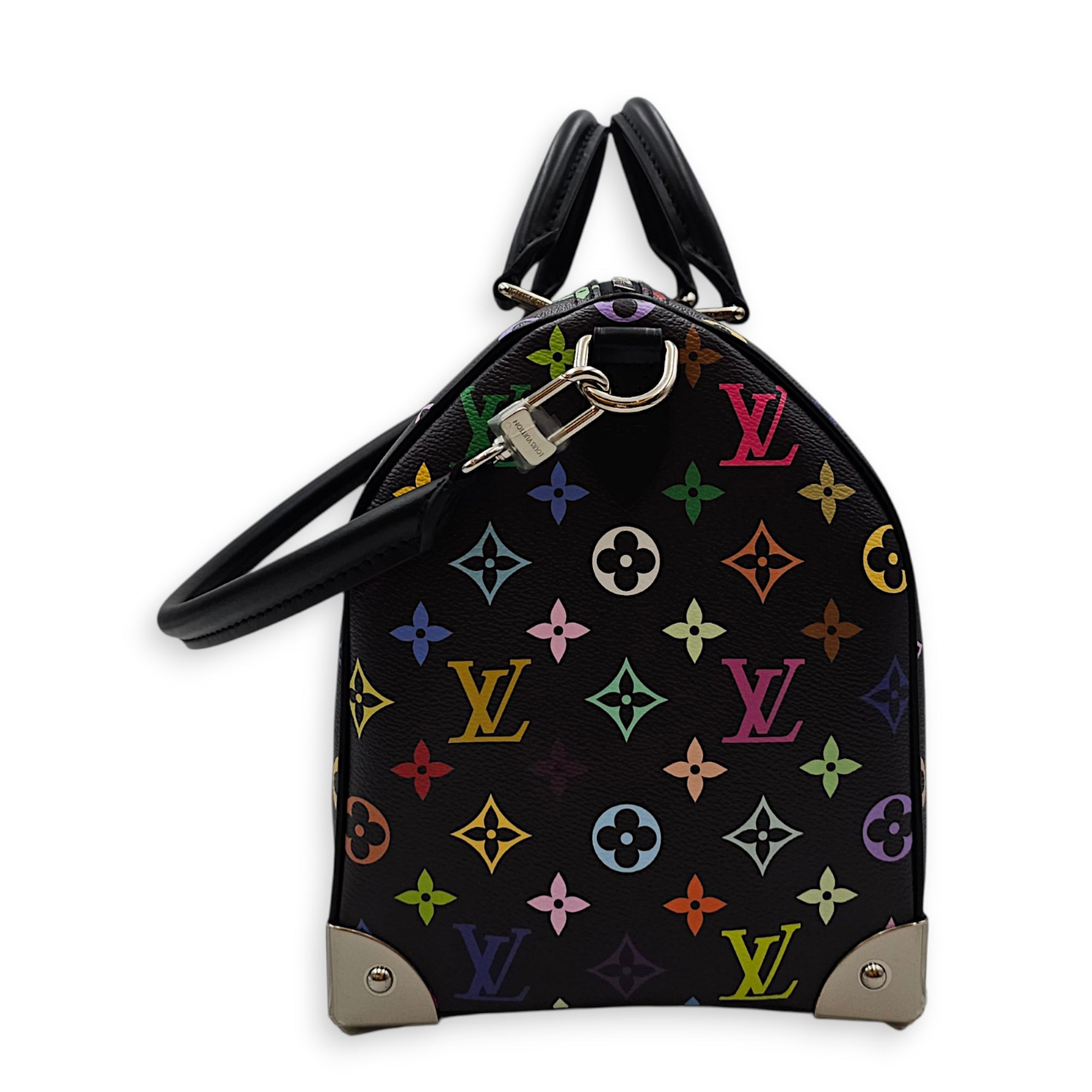 LV x TM Speedy  Multi-colour Top Handle Bag in Coated Canvas Silver hardware CL2607-22388 3
