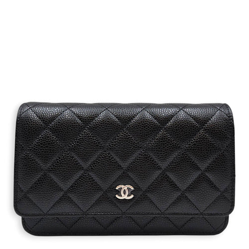 Wallet on Chain Black Crossbody Bag in Caviar Leather Gold hardware CL2607-22389 1