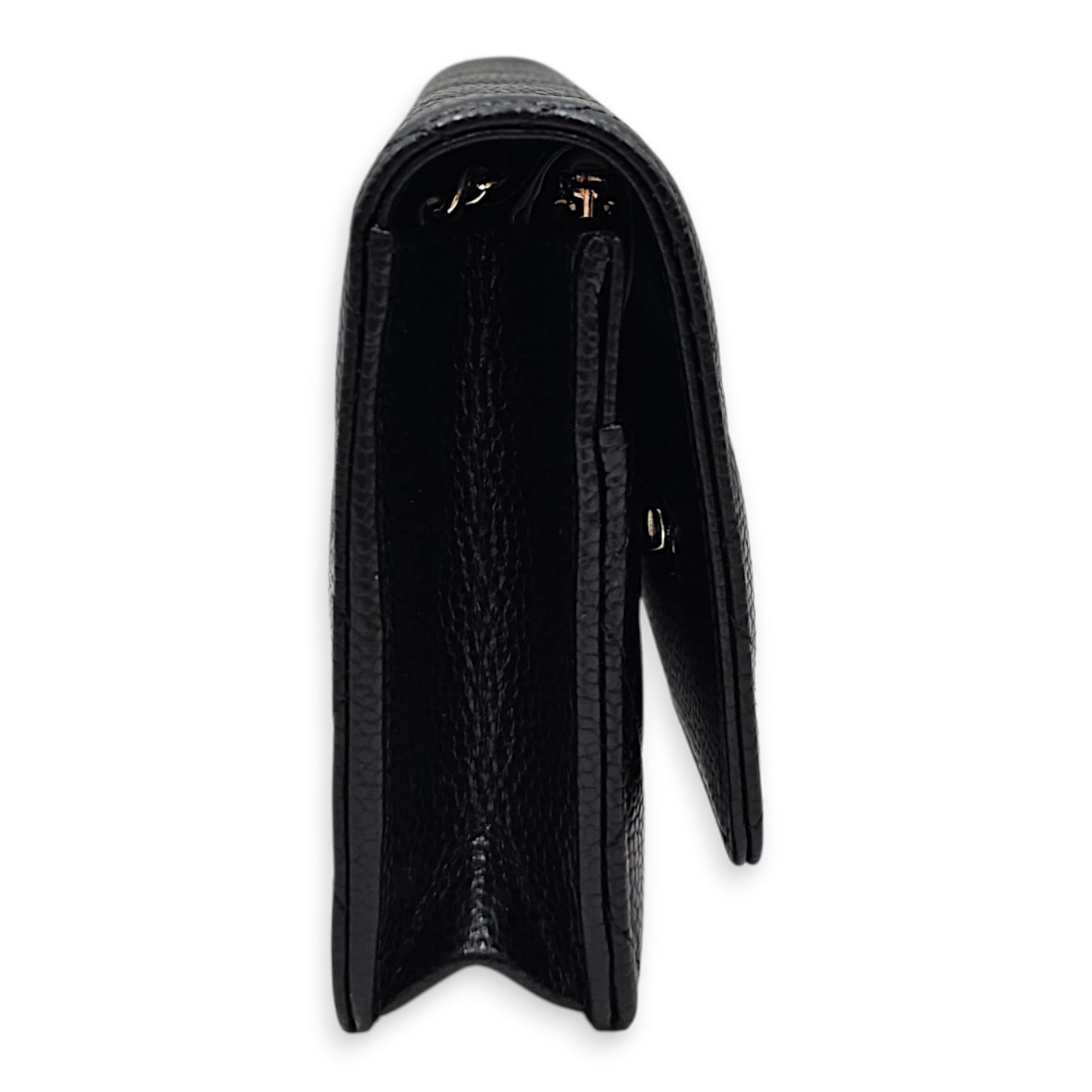 Wallet on Chain Black Crossbody Bag in Caviar Leather Gold hardware CL2607-22389 3