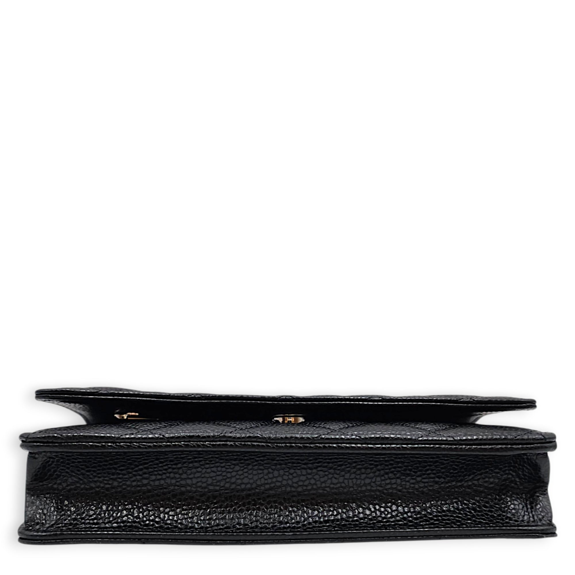 Wallet on Chain Black Crossbody Bag in Caviar Leather Gold hardware CL2607-22389 5
