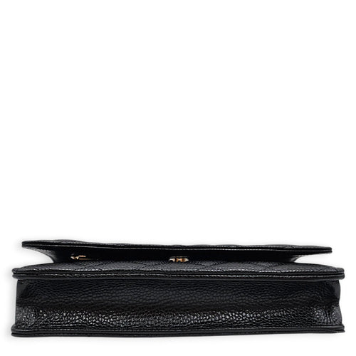 Wallet on Chain Black Crossbody Bag in Caviar Leather Gold hardware CL2607-22389 5