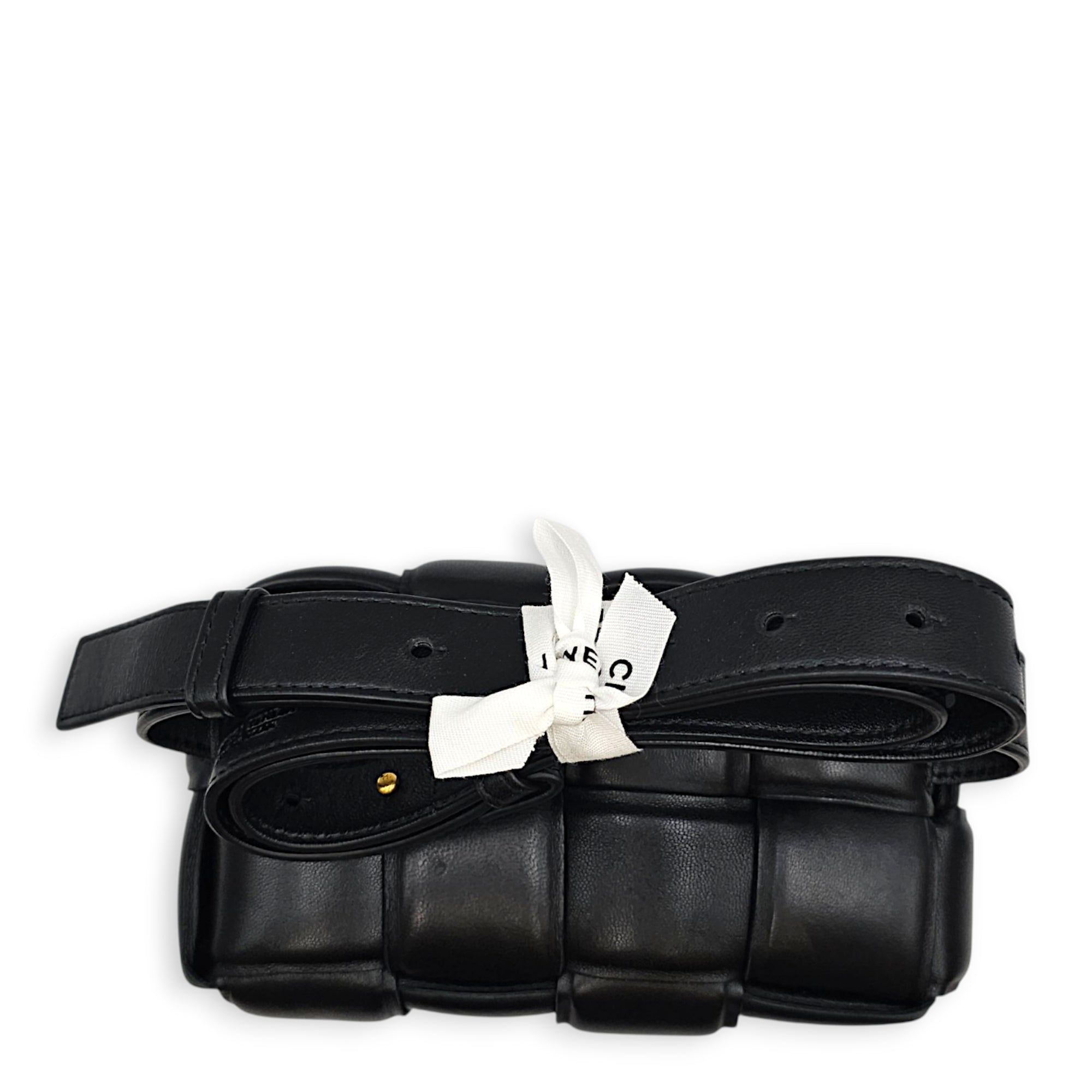Cassette Black Belt Bag in Calfskin Gold hardware CL2607-22390 2