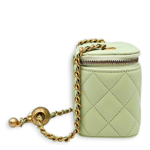 Vanity Case with Chain Small Green Crossbody Bag in Lambskin Gold hardware CL2607-22393 4