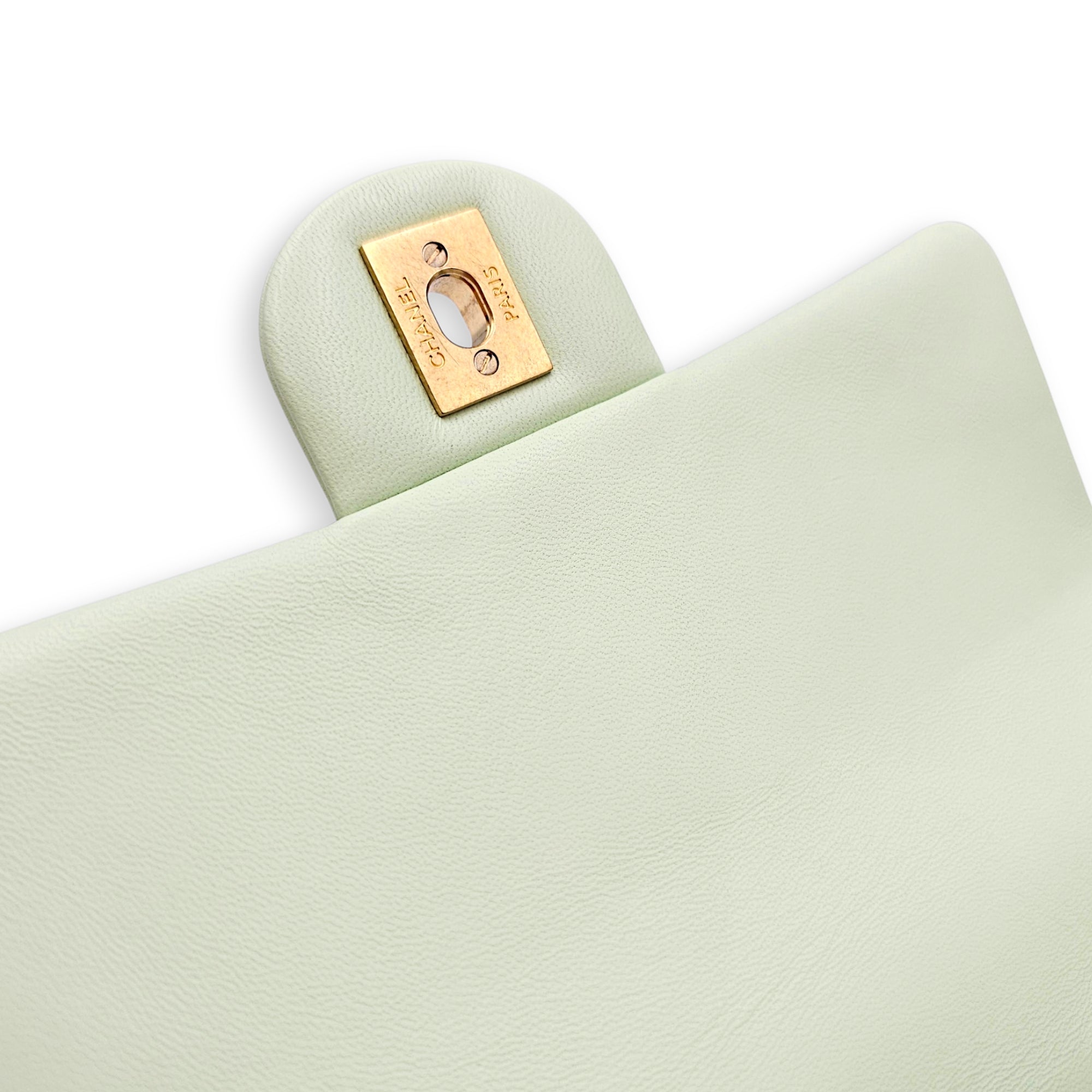 Pearl Crush Rectangular Flap Mini Green Crossbody Bag in Lambskin Gold hardware CL2607-22394 7