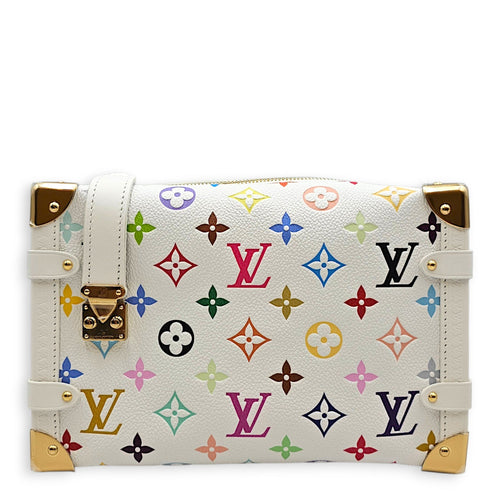LV x TM Side Trunk MM White Crossbody Bag in Coated Canvas Gold hardware CL2607-22395 1
