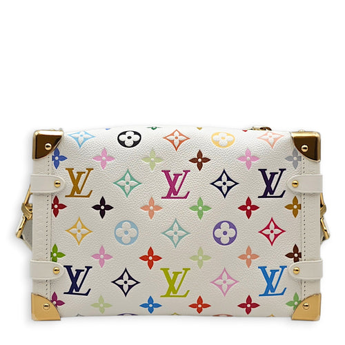 LV x TM Side Trunk MM White Crossbody Bag in Coated Canvas Gold hardware CL2607-22395 2