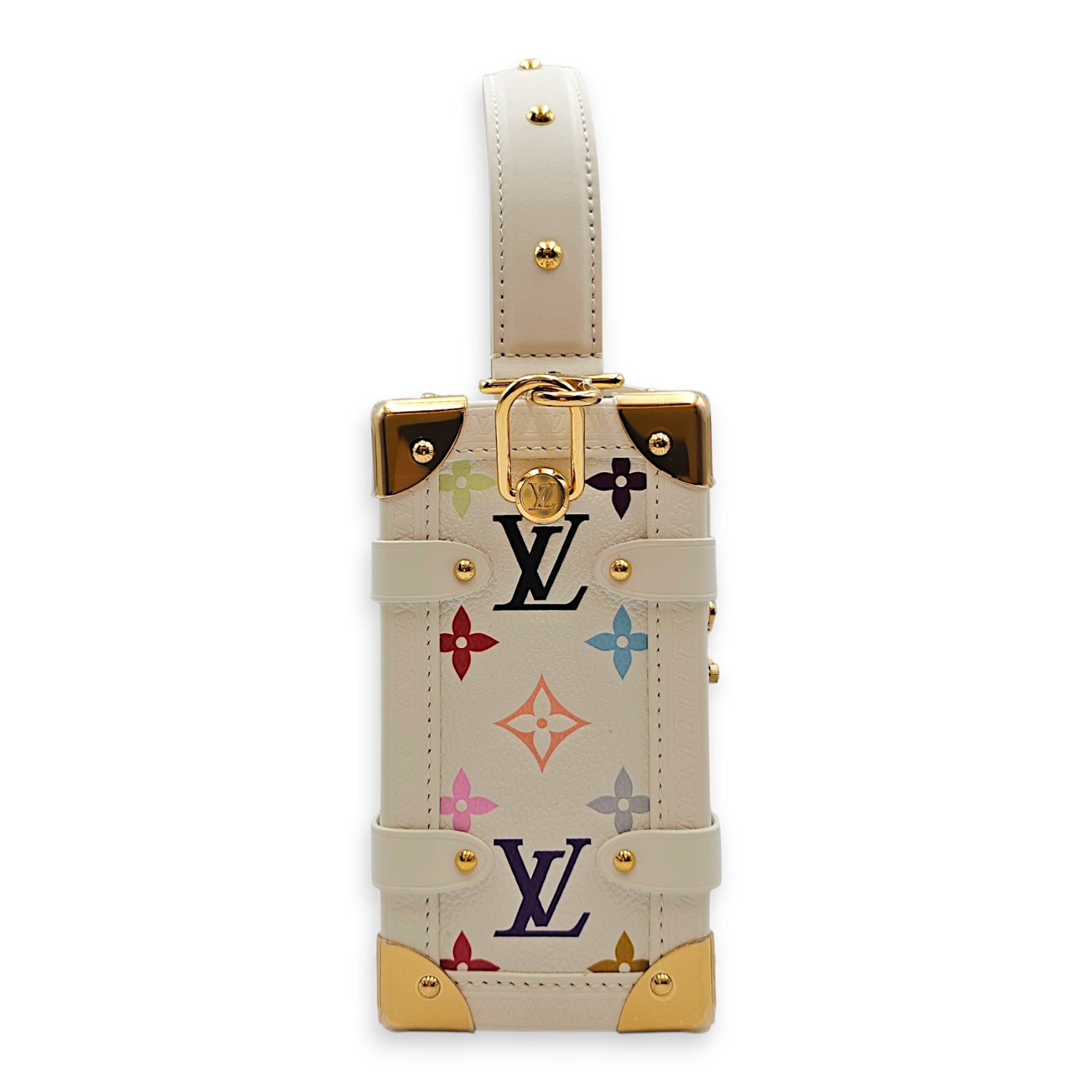 LV x TM Side Trunk MM White Crossbody Bag in Coated Canvas Gold hardware CL2607-22395 3