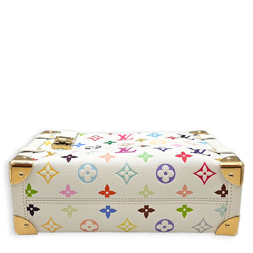 LV x TM Side Trunk MM White Crossbody Bag in Coated Canvas Gold hardware CL2607-22395 5