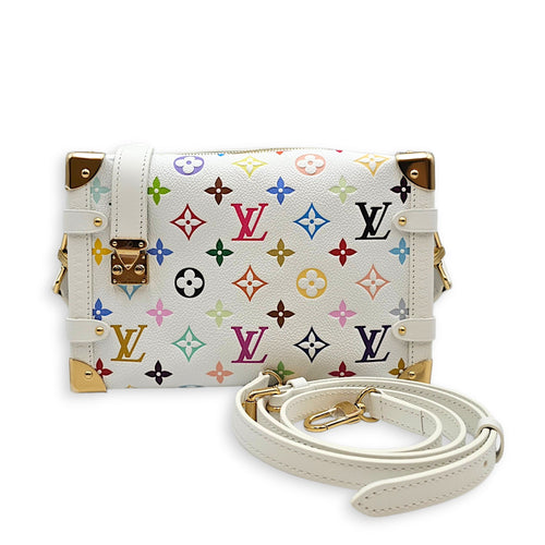 LV x TM Side Trunk MM White Crossbody Bag in Coated Canvas Gold hardware CL2607-22395 7