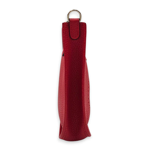 Evelyne Mini Rouge Casaque/Rouge Casaque-Etain in Clemence Palladium hardware CL2607-22400 3