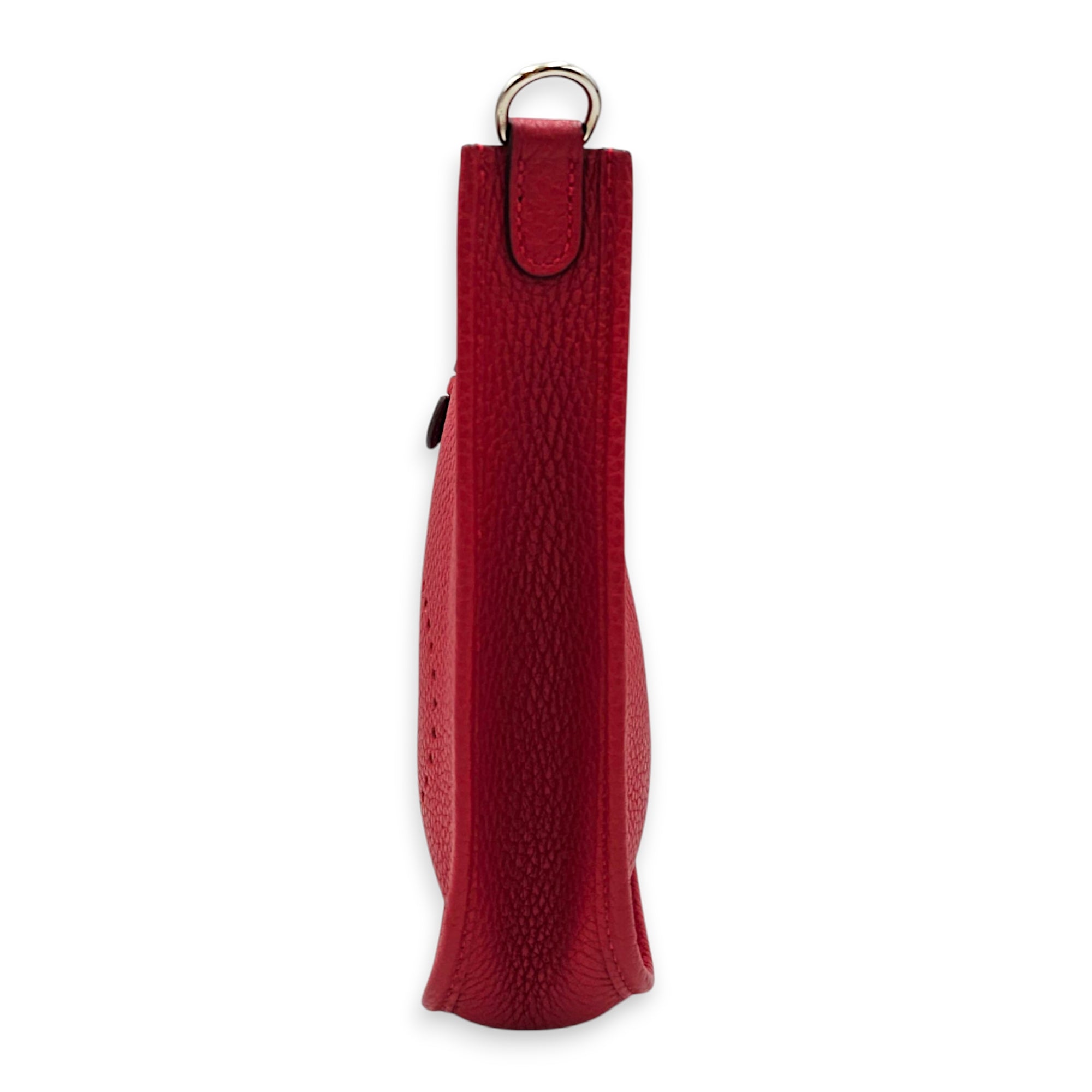 Evelyne Mini Rouge Casaque/Rouge Casaque-Etain in Clemence Palladium hardware CL2607-22400 4