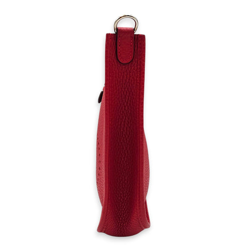 Evelyne Mini Rouge Casaque/Rouge Casaque-Etain in Clemence Palladium hardware CL2607-22400 4